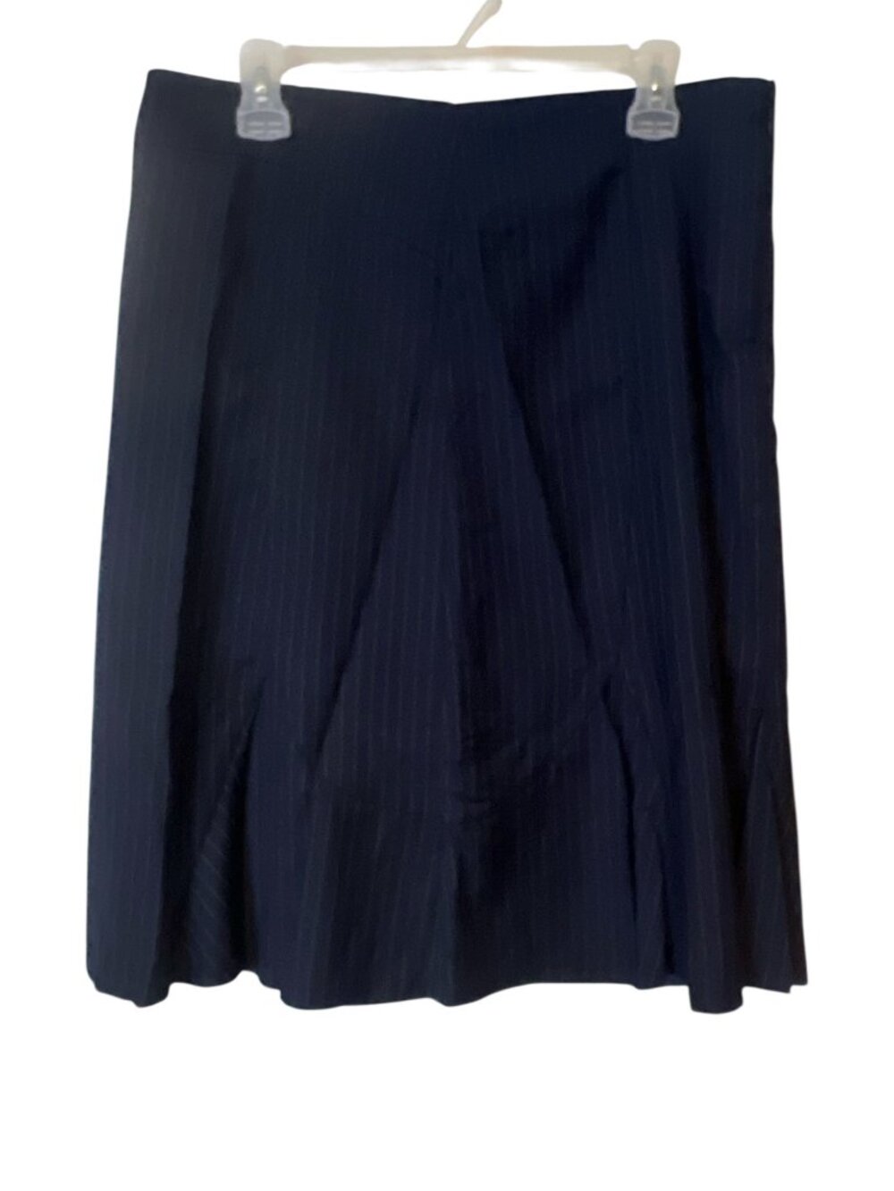 Pinstripe Skirt Size 10 Career Business Pleated Hem Office Wear Vintage Merona